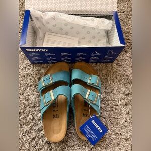 Birkenstock Arizona BS Biscay Bay Leather Women size 37 NWT Made in Germany